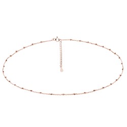 Lantisor argint placat cu aur roz cu bilute 38-41 cm DiAmanti 30RD4N2RG-38-41cm-DIA (Argint 925‰ 1,8 g.)